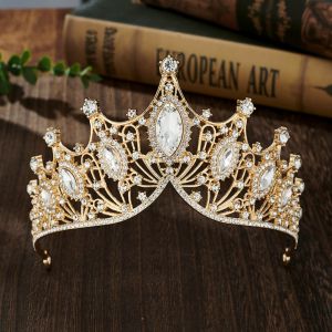 VIVIDI Alloy Queen Crown Cosplay Crystal Royal Princess Crown Fashion Pageant Bridal Crown Wedding Accessories