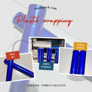 PLASTIK WRAPPING WARNA BIRU 50cm x 100 meter/17 micron