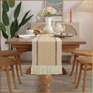 ผ้าปูโต๊ะและธงโต๊ะ พู่ เถาน้ำชา ผ้า หรูหราเบาๆ ห้องชา โต๊ะกาแฟ ห้องนั่งเล่น การใช้งานประจําวัน