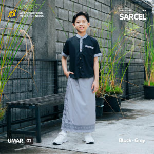 Setelan Set Baju Koko Anak Laki-laki Cowok Terbaru dan Kekinian Tangan Lengan Pendek Hooflakids Umar Koko Sarcel Sarung Celana Usia 3 - 12 Tahun By Hoofla Kids