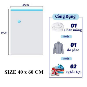 Túi Nén Quần Áo Chăn Mền Trong Suốt Tối Ưu Không Gian Túi Hút Chân Không Nén Đồ Để Vali Du Lịch