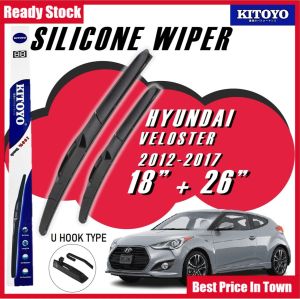 KITOYO Premium Nano Silicone Car Wiper Windshied For HYUNDAI VELOSTER 2012-2017 Wiper pengelap kereta 18 Inch + 26 Inch
