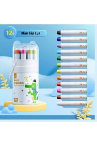 Hộp Màu Sáp Lụa Màu Dầu An Toàn Không Dính Bẩn Tay Có Tay Cầm An Toàn Cho Bé (Silky Crayon).