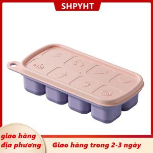 [COD] SHPYHT Giao hàng địa phương 1 cái 8 di động cấp thực phẩm Silicone khuôn Ice lưới với nắp Ice trường hợp khay làm khuôn Băng lưu trữ hộp tái sử dụng Diy Nhà Bếp Tiện Ích