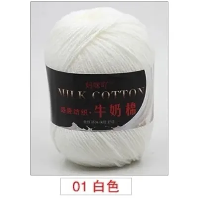 (1-27) soft milk cotton yarn 3ply / benang rajut katun susu 3ply