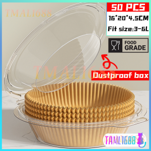 [✅SG Ready Stock] 100Pcs Air Fryer Parchment Paper Liners Non-Stick Disposable Basket Unperforated Round Paper