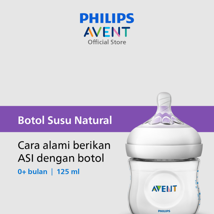Philips Avent Natural Bottle Single 125 ml 0M+ SCF690/13 Botol Susu  Lazada Indonesia