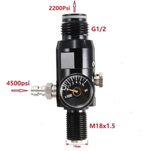 0.22L-0.5L Bình nhôm M18 * 1.5 PCP Tank chai 30mpa van paintball PCP Tank xi lanh lặn