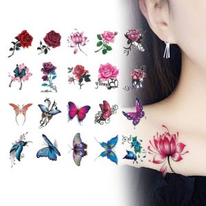 20PCS 3D Flower & Butterfly Temporary Tattoo Stickers Waterproof Tattoo Stickers