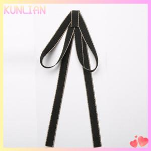 [KUNLIAN] 1Pcs British Korean College Style Handmade Ribbon Black Bowtie Pins Small Bow Tie For Womens Girl Bank White Shirt Collar Flower