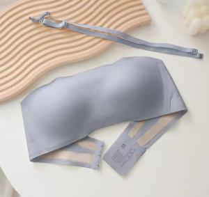 ZEEMIN Invisible Strapless Bra Seamless Underwear Women Gathered Without Traces Summer Thin Invisible Without Steel Ring Wrap Bra