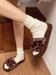 [Free Shipping] WomenS Thick-Soled Height-Increasing Slippers 2025 Autumn New Model Suitable For Petite Individuals Slimming High-Heeled Cotton Slippers