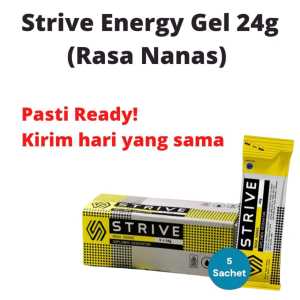 STRIVE Energy Gel 24g 1 Box Isi 5 Sachet Booster Tenaga Lari Sepeda Hiking Endurance BPOM Halal - NANAS
