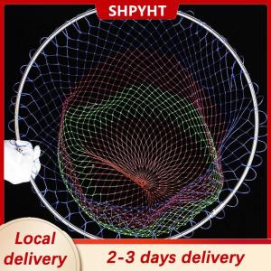 [COD] SHPYHT Local delivery Ship within 24 hours 1 Pcs Nylon Fishing Net Rhombus Mesh Hole Net Collapsible Fishing Tools 3 Sizes