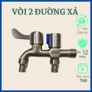 Vòi nước 2 đầu ra inox sen tắm lạnh inox vòi nước phòng tắm inox 2 đường nước ra vòi 2 đường xả gắn tường