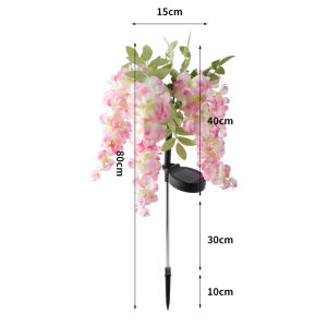 Đèn Trang Trí Năng Lượng Mặt Trời Hoa Tử Đằng Màu Tím - Trắng Hồng Chống Nước Sử Dụng 10 Năm - DA3038