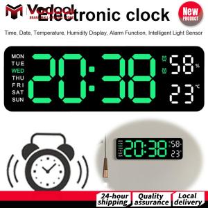 Digital Alarm Clock LED Desk Alarm Clock Large Number Display USB Charging Bedside Alarm Clock Temperature/Date Multifunctional for Home Office