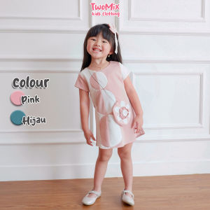 Dress Anak Perempuan Bahan Kaos Scuba Fashion GRATIS TAS LUCU 4081
