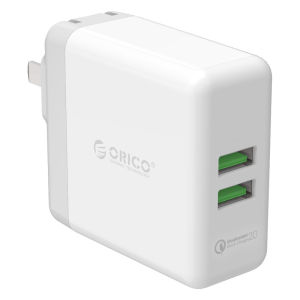 ORICO QC2.0 cắm tường trong 2 cổng sạc với hai tùy chọn có sẵn lên đến 18W hoặc 36W