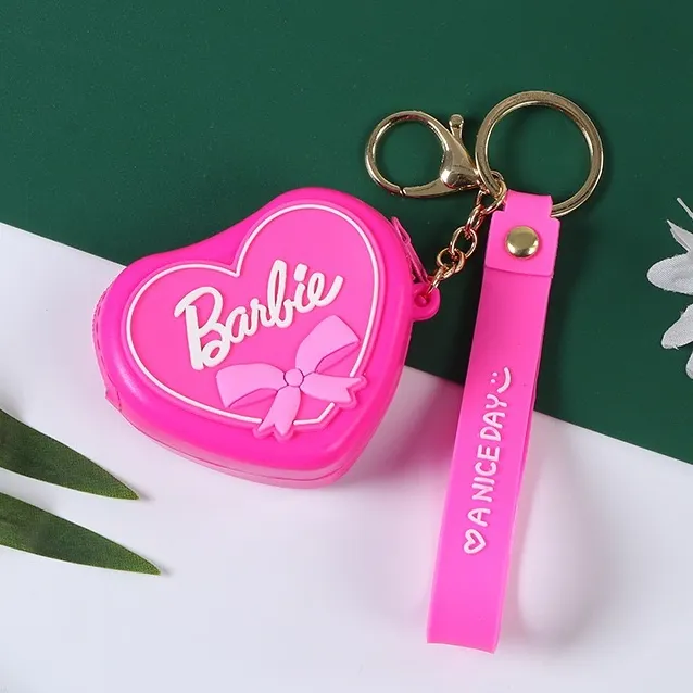 pink barbie coin purse keychain silicone| Alibaba.com