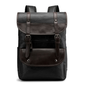 2025 Korean Fashion Leather Large Capacity Backpack For Men Retro Business Waterproof PU Leather