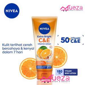 NIVEA Body Lotion Extra Bright C&E Vitamin Lotion 180ml - Mencerahkan & kulit kenyal dalam 7 hari