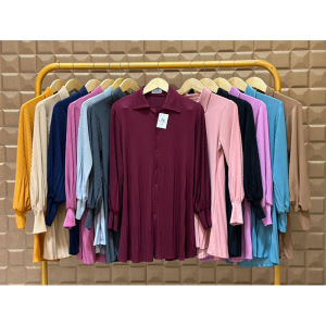 KEMEJA WANITA KEKINIAN POLOS MODEL PLISKET TERBARU JUMBO