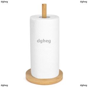 [COD] dgheg Kitchen Wooden Roll Paper Towel Holder Bathroom Tissue Vertical Stand Disposable Paper Pot Kitchen Toilet Storage Accessories