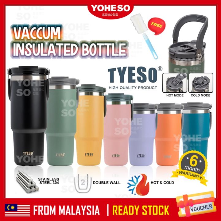 Tyeso Water Tumbler With Handle 600/750/900/1200ml Stainless Insulated ...