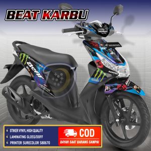 Stiker Beat Karbu Fullbody Striping Beat Karbu Decal Honda Beat Lama Racing