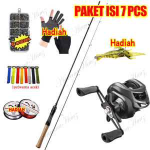 【# Beli 1 Dapat 7 #】Pancing Set 1.6M/1.8M/2.1M/2.4M Joran Pancing Set Dengan Bahan Serat Karbon Joran Pancing Carbon Pancing Set Lengkap Untuk Memancing / pancing 1 set lengkap kuat / bc casting 1 set murah / pancing casting full set