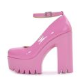 Pink Chunky Heeled Ankle Strap Pumps Sweet Platform Square Heel Woman High Heels Pumps Platform Shoes 2022 Spring Woman Shoes. 