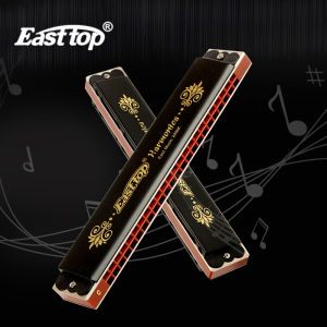 Easttop Harmonica 24 Hole Tremolo Harmonica Key of C Professional Mouth Organ with Case Top Grade for Professional Player Beginner Students Children Kids T2406K
