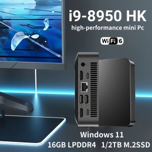 Mini PC Portable Gamer Intel Core i9 8950HK Windows 11 Mini Computer 16GB DDR4 512GB 1TB SSD 1000M Ethernet Gaming Desktop PC【3- Year-Warranty】