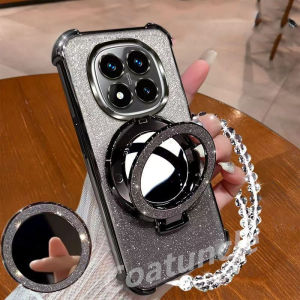Ốp Lưng Có Giá Đỡ Gương Từ Tính Lấp Lánh Cho Xiaomi Poco X7 PocoX7 Pro X6 X5 M7 M6 F6 F3 F7 Pro Ốp Lưng Siêu Chống Sốc