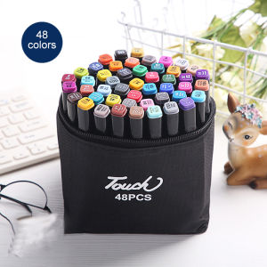 Spidol Dua Sisi Ujung Impor Murah Berkualitas Anti Air/Spidol Dual Side Fine Art Brush Pen Art Marker Set/Spidol Dua Tip Professional 24 Warna dan 48 Warna