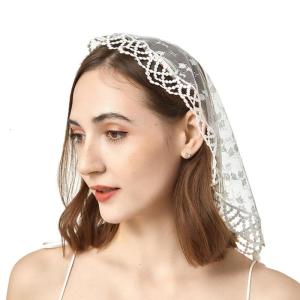 Thanh lịch ren mantilla Mạng Che Mặt cho đám cưới truyền thống hijab Veil Nhà thờ headcovering cho Công Giáo chapel lễ tôn giáo