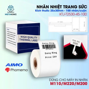 COMBO [ Máy In Nhãn M220 + Nhãn In Thông Tin Dán Trên Vàng Bạc Trang Sức Nhẫn Đồng Hồ Mắt Kính ]