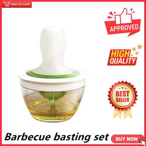 Chef basting Set，Barbeque BBq Brush Oil Dip，silicone oil brush，High quality basting set l BBq brush，oil cooking brush，Best kitchen oil brush，brush for cooking food，durable kitchen oil brush，Dip + go  basting brush tool
