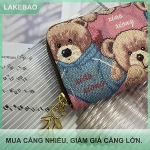 【LAKEBAO】 Fashion Cute Little Bear Printed Womens Zero Wallet Multi Functional Zipper Organ Multi-card Bit Purse