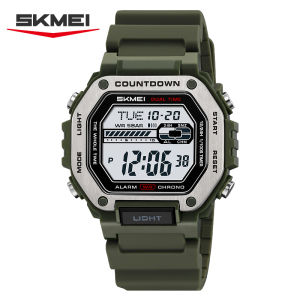 SKMEI 2522 Digital Mens Womens Waterproof Electronic WristWatches Fashion PU Band Sports Watch 47mm