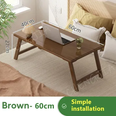 Foldable Bamboo Laptop Desk Table Notebook Desk Aptop Desk Laptop Table for Bed Adjustable Bed Serving Tray Laptop Table Notebook折叠桌