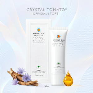 Crystal Tomato® Beyond Sun Protection | Lightweight Hydrating Sunscreen 50ml | SPF79+ PA++++ | UV Blue Light & Skin Barrier Protection
