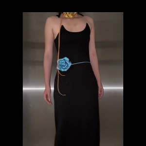 Yellow Blue Flower Choker Necklace Big Flower Necklace Party Summer Waist Chain Lace-up Chain Necklaces For Women Girls