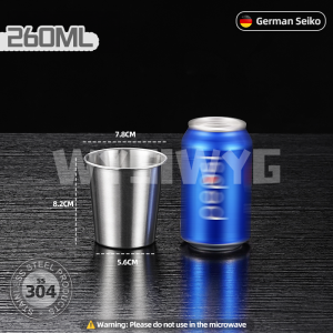 WYSIWYG Wine Cup 304 Stainless Steel Beer Cold Water Drinks Cup for Camping Tea Milk Mug Metal Cups Tumbler