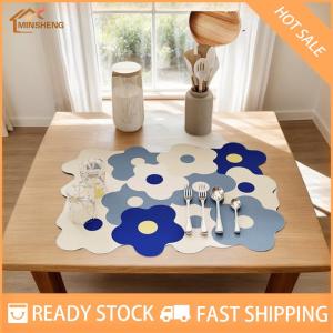 MIH ✨ COD ✨ แผ่นรองจานทำแห้งเร็วแผ่นยางรองจานลายดอกไม้แผ่นระบายน้ำสำหรับภาชนะในห้องครัวแผ่นระบายน้ำดูดซับได้ดีเยี่ยม