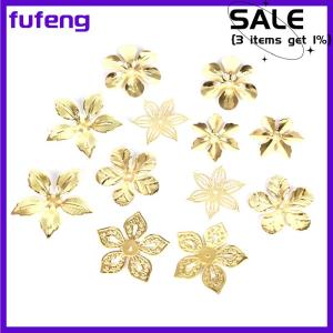 fufeng 50Pcs Set Vintage Metal Flower Filigree Slice Charms Jewelry DIY Craft Findings