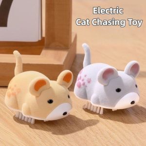 IFFINE Plastic Electric Hamster Toy Simulated Plush Pet Interaction Toy Boredom Relief Cat Teasing Stick Indoor Play
