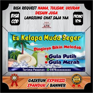 Spanduk Banner Es Kelapa Muda Banner Jualan ES KELAPA MUDA