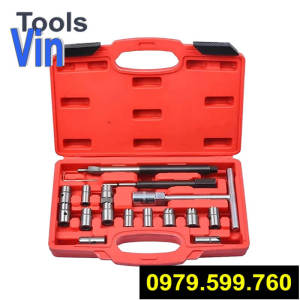 Bộ vệ sinh làm sạch lỗ kim phun diesel FULL 17 chi tiết